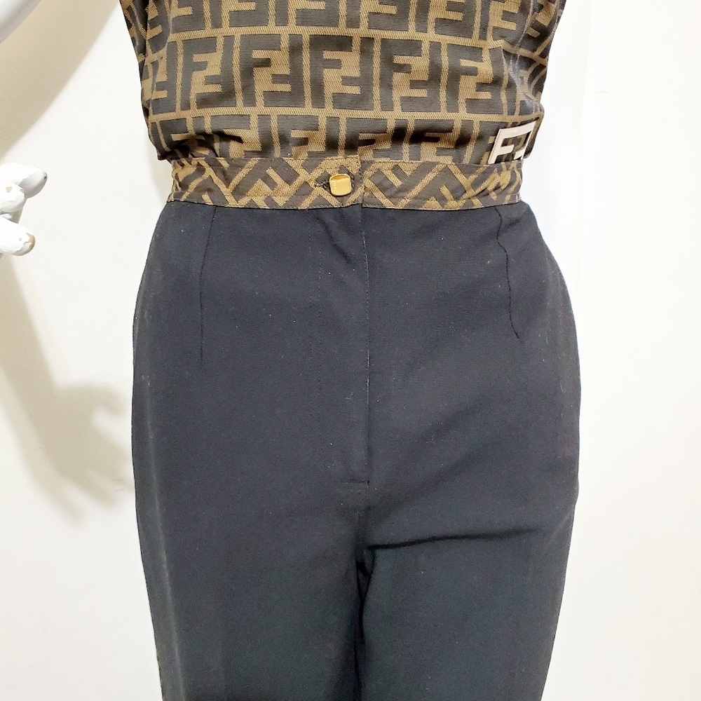 Fendi Zucca Monogram Trim Trousers - Picture 2 of 10
